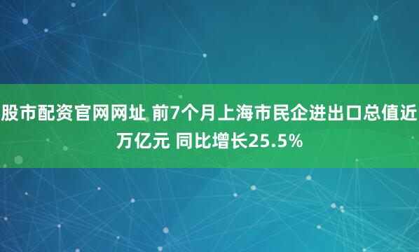 股市配资官网网址 前7个月上海市民企进出口总值近万亿元 同比增长25.5%