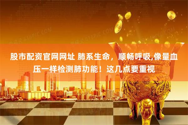 股市配资官网网址 肺系生命，顺畅呼吸,像量血压一样检测肺功能！这几点要重视